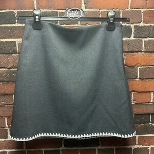 Elodie gray Mini Skirt with White Trim